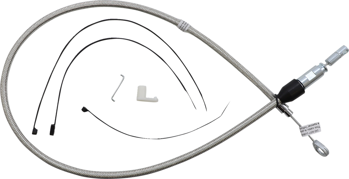 Polished Stainless Quick Connect Upper Clutch Cable - 36"