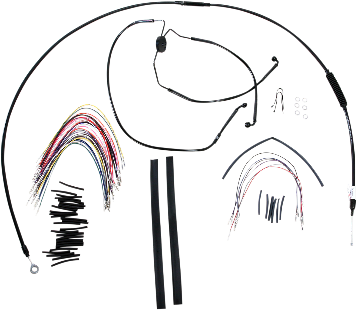 Complete Black Vinyl Handlebar Cable/Line Kit for Ape Hangers