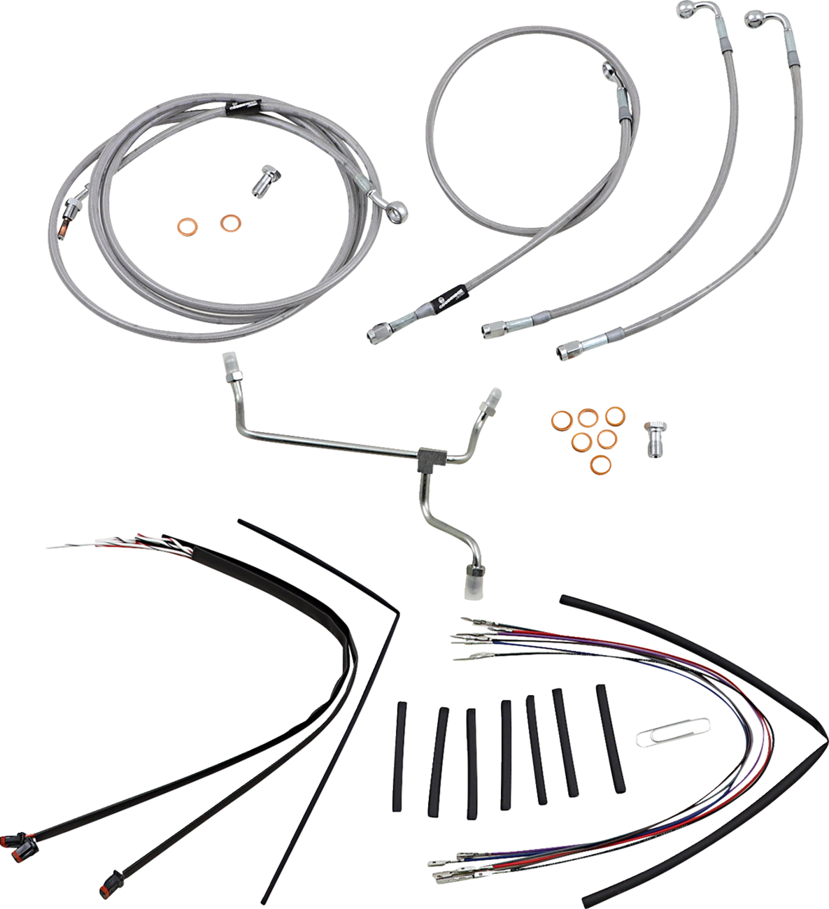 Complete Stainless Braided Handlebar Cable/Brake Line Kit