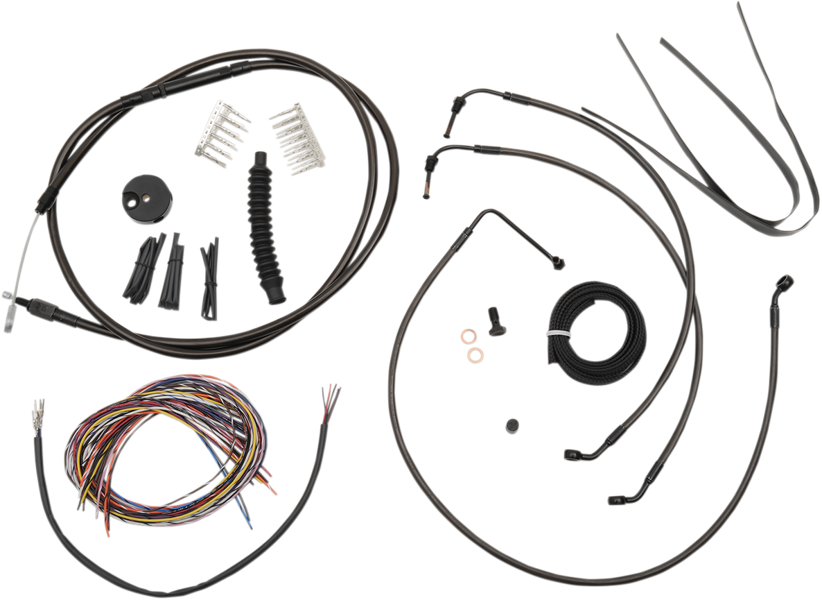 Complete Midnight Braided Handlebar Cable/Brake Line Kit — Mini