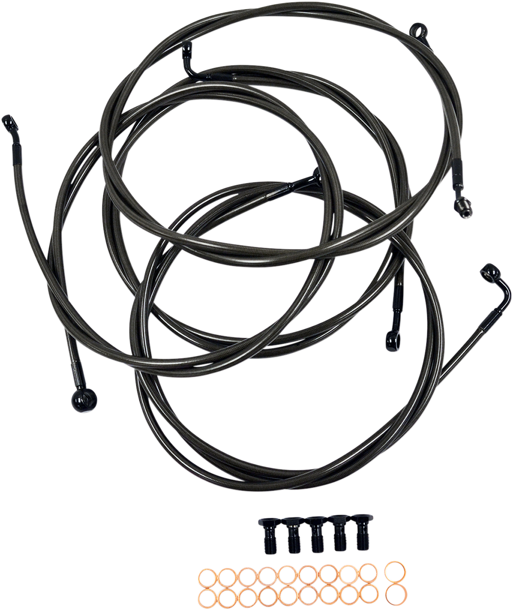 Standard Midnight Braided Handlebar Cable/Brake Line Kit — Ape Hanger