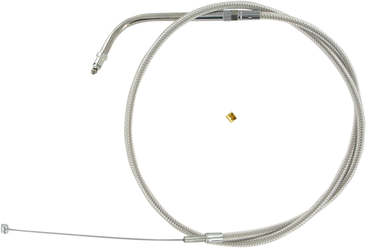 Polished Stainless Steel Braided Throttle Cable - 33-11/16"