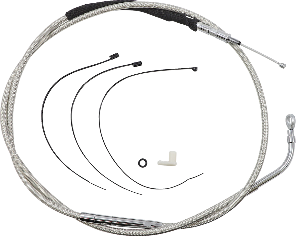 High-Efficiency Polished Stainless Clutch Cable - 75-3/4"