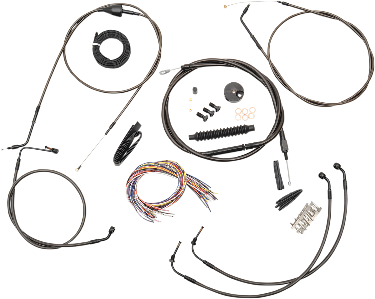 Complete Midnight Braided Handlebar Cable/Brake Line Kit — Mini
