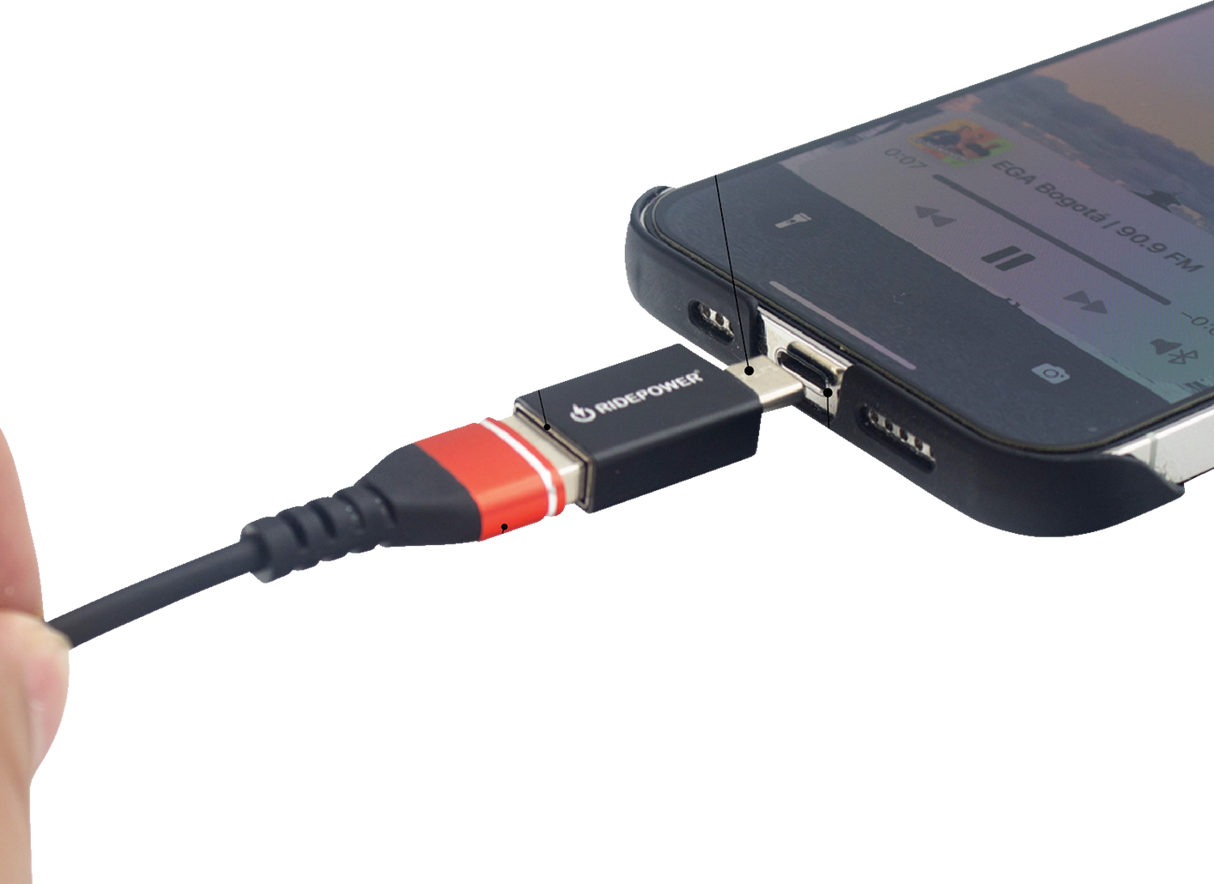 Female USB to Male USB-C Power Adapter