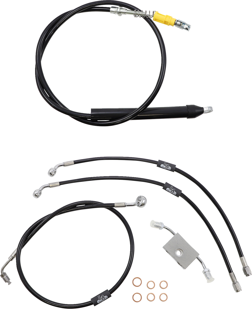 Standard Black Vinyl Handlebar Cable/Brake Line Kit — Ape Hanger