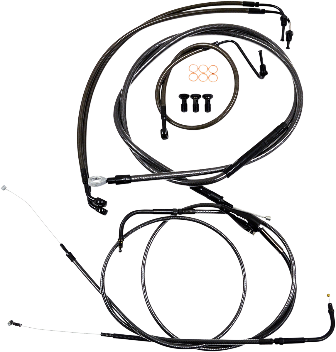 Standard Midnight Braided Handlebar Cable/Brake Line Kit — Ape Hanger