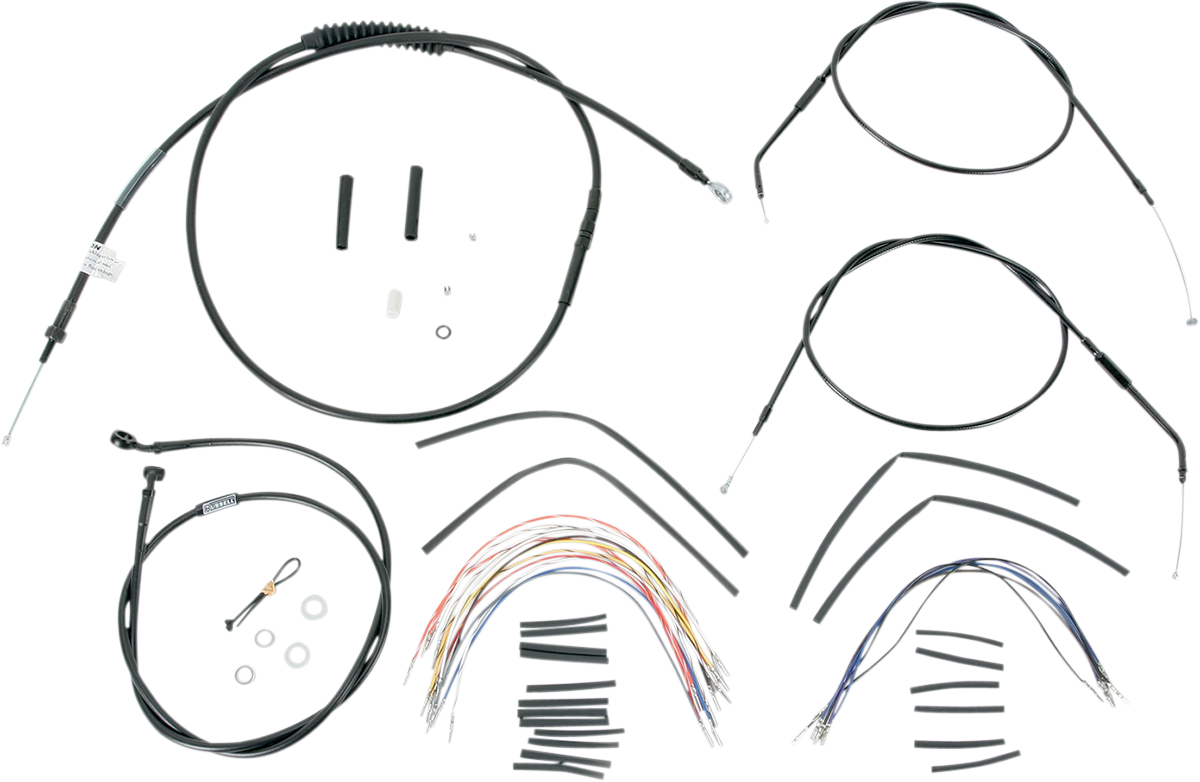 Complete Black Vinyl Handlebar Cable/Line Kit for Ape Hangers