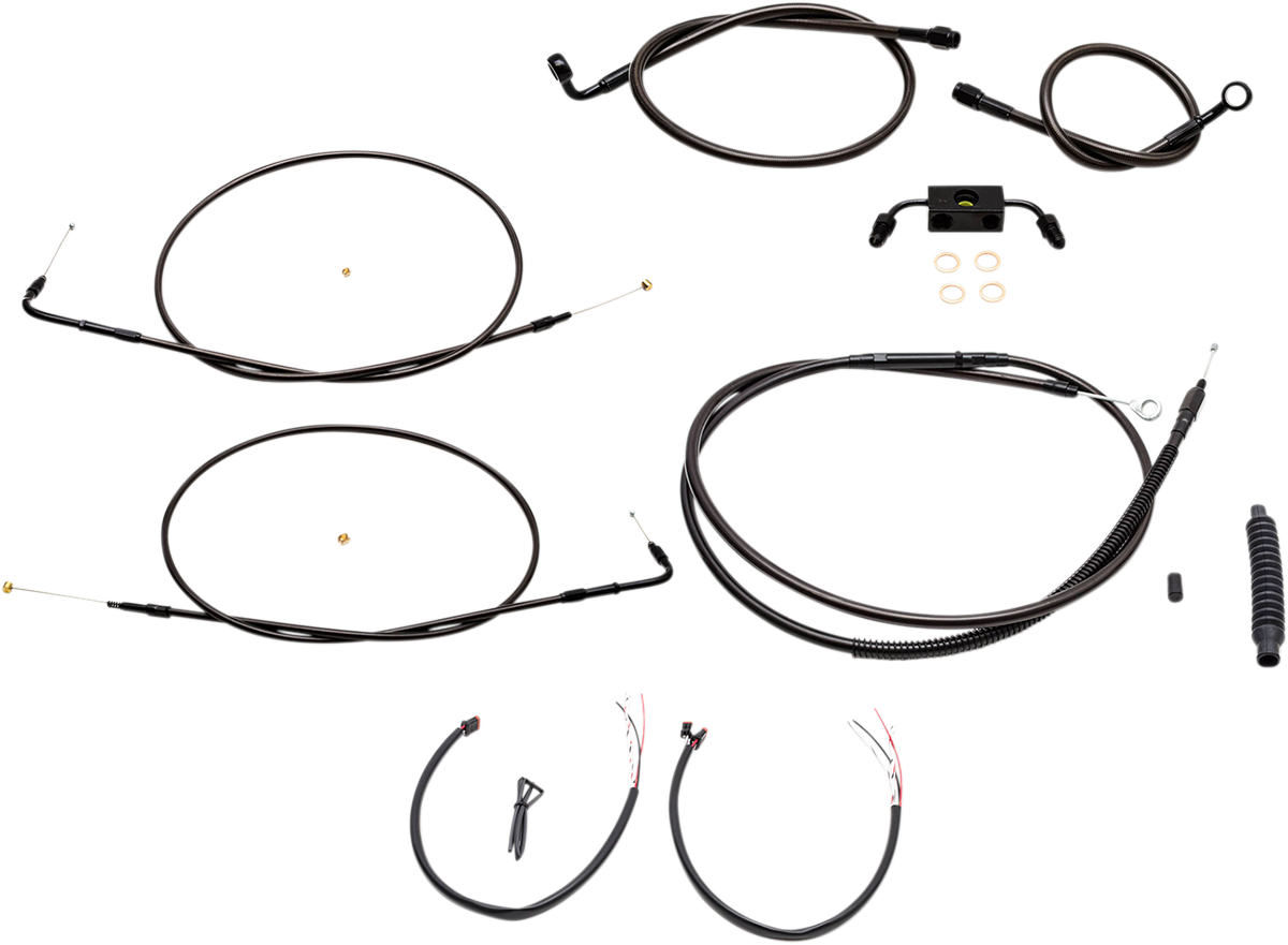 Complete Midnight Braided Handlebar Cable/Brake Line Kit — Standard