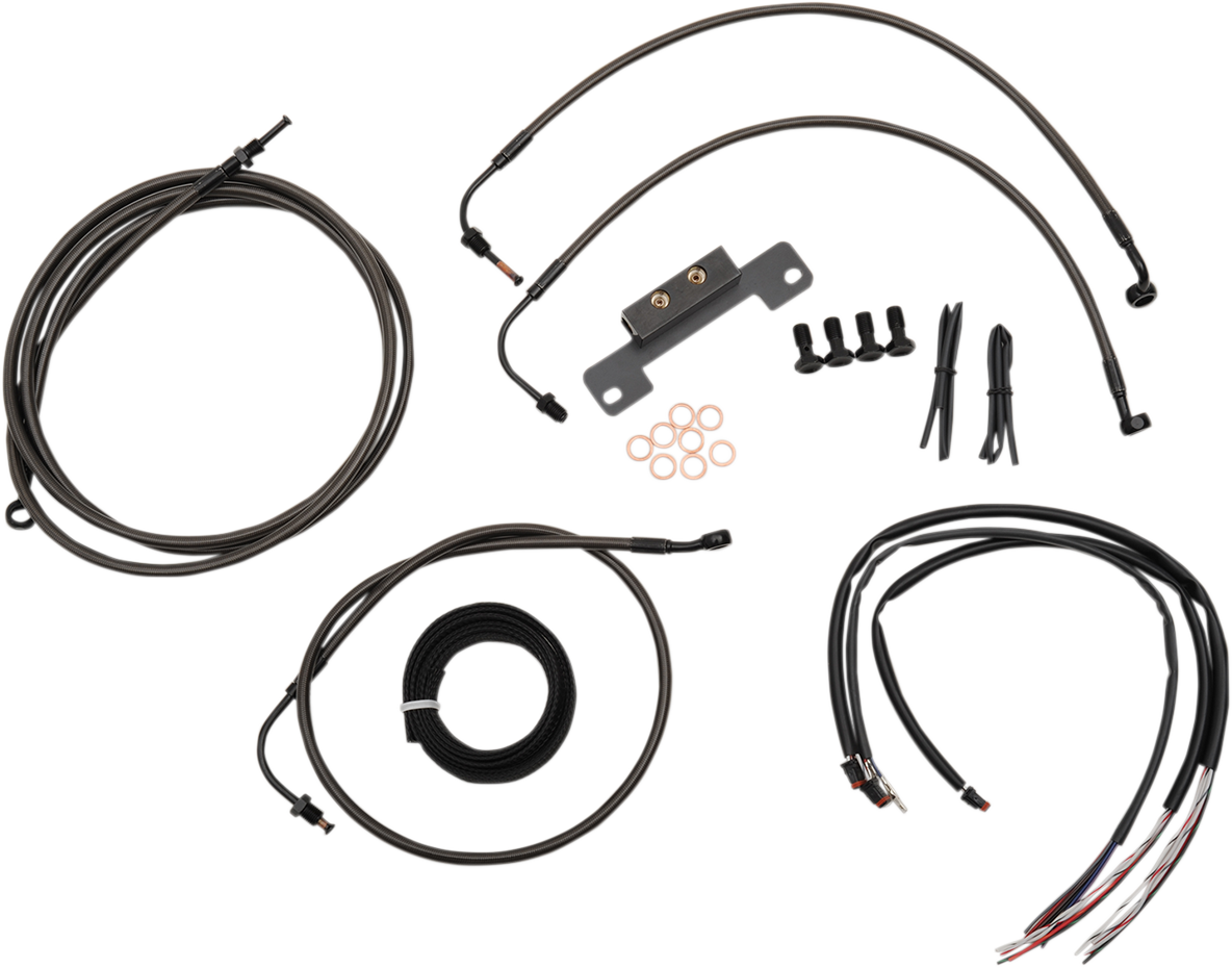 Complete Midnight Braided Handlebar Cable/Brake Line Kit — Standard