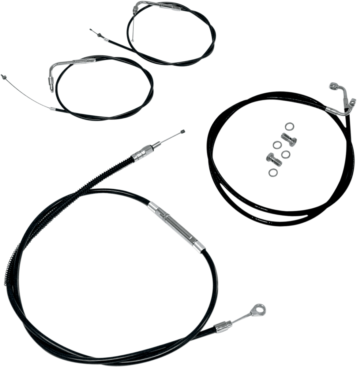 Standard Black Vinyl Handlebar Cable/Brake Line Kit — Mini/Ape Hanger