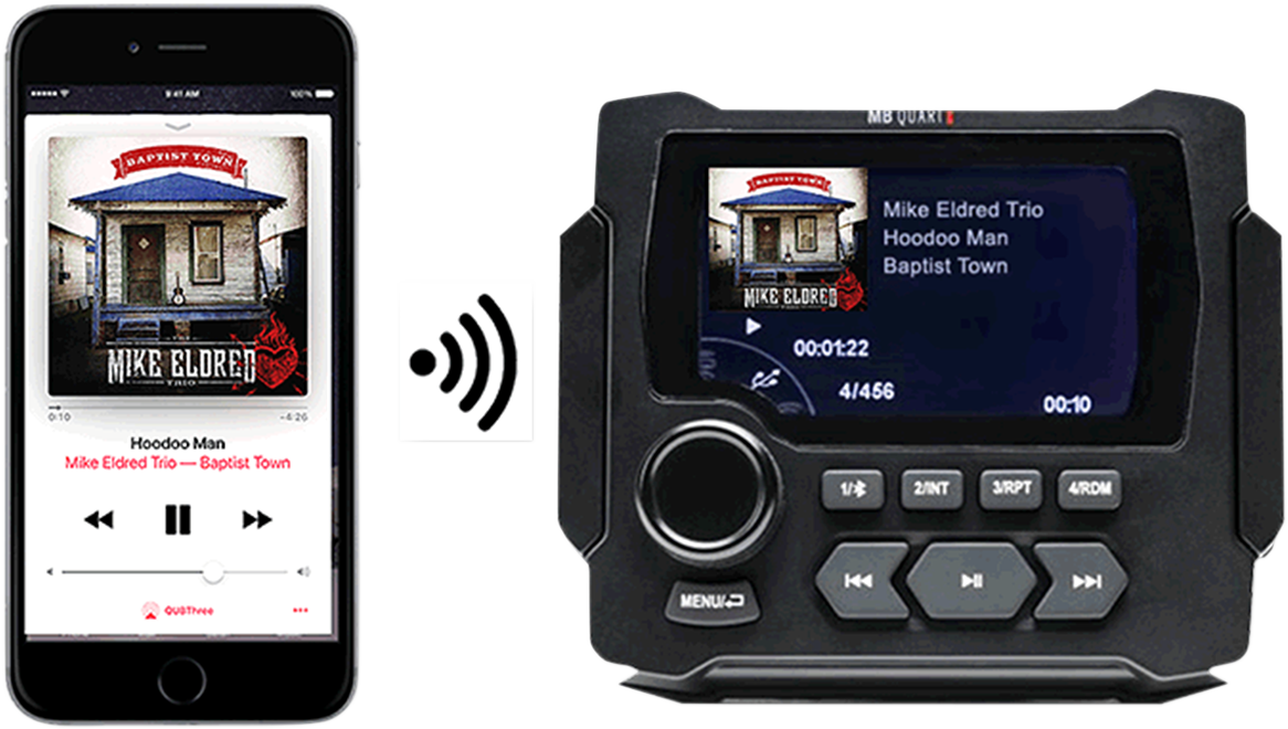 Powered Bluetooth® AM/FM Gauge Mount Radio with LED Color Display