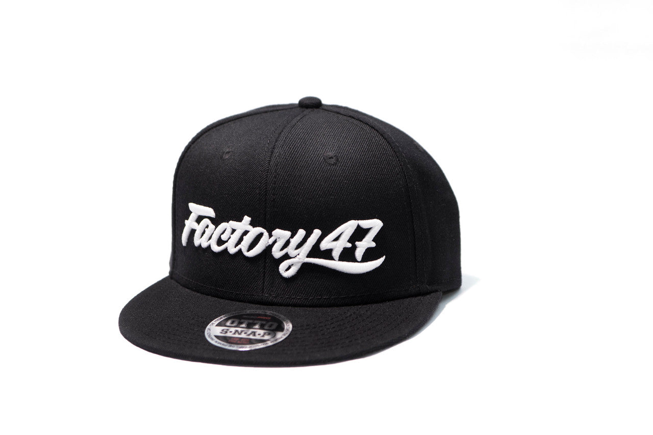 Factory 47 Black Script Snap Back Hat
