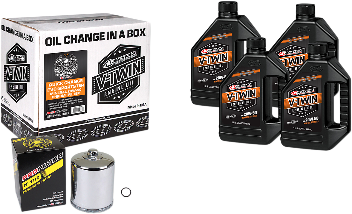 Quick Change Evo/Sportster Mineral 20W-50 Oil Change Kit