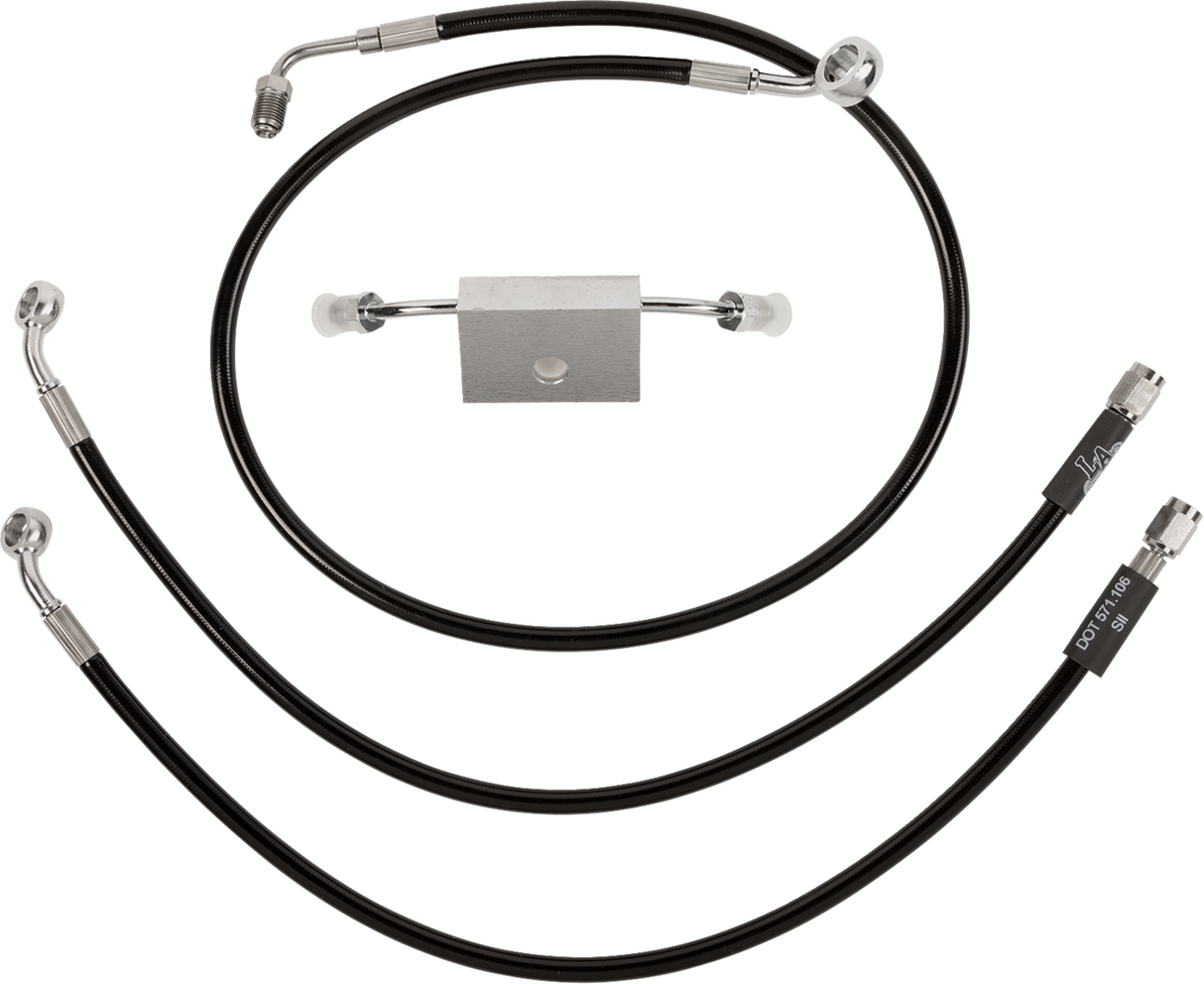 Black Braided Brake Line Kit
