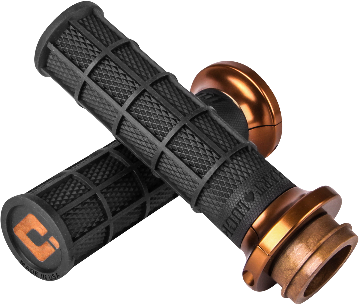 Hart-Luck Signature V-Twin Lock-On™ Grips - TBW - Black/Bronze