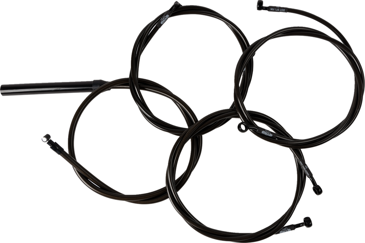 Complete Midnight Braided Handlebar Cable/Brake Line Kit — Standard