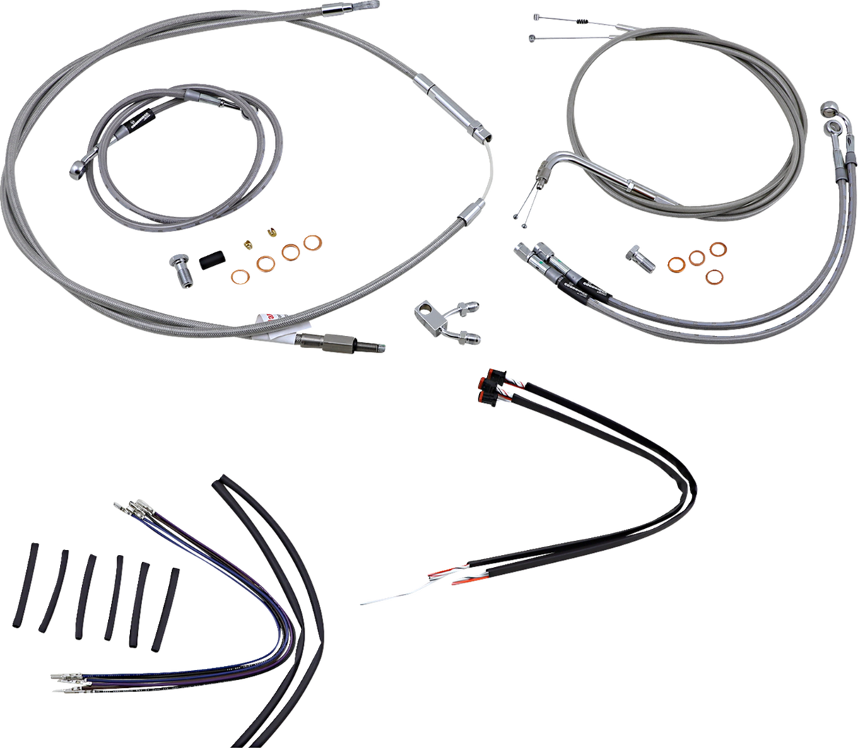 Complete Stainless Braided Handlebar Cable/Brake Line Kit