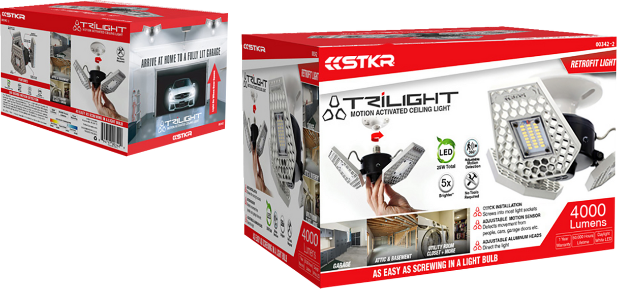 TRiLIGHT Motion Activated Garage/Attic/Basement/Home Ceiling Light