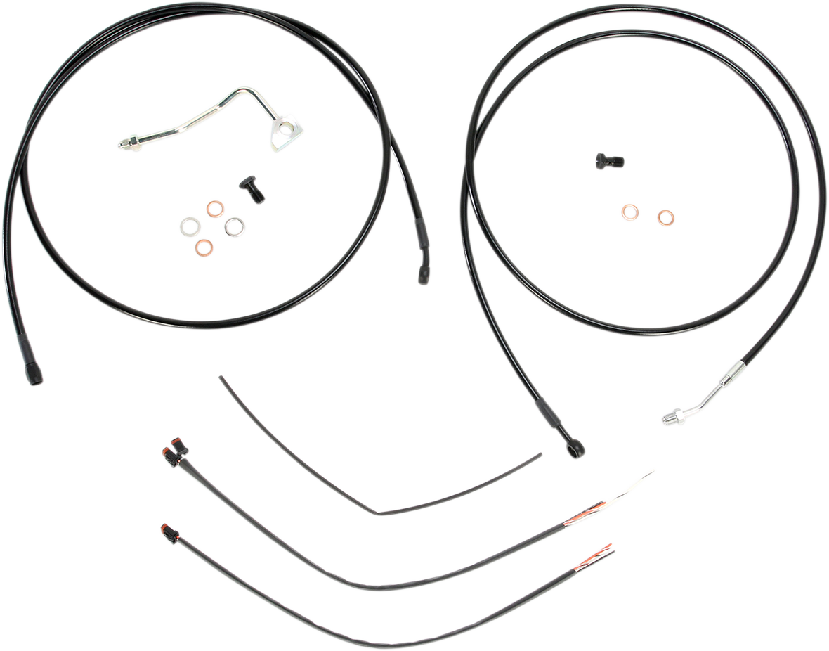 Complete Black Vinyl Handlebar Cable/Line Kit for Ape Hangers