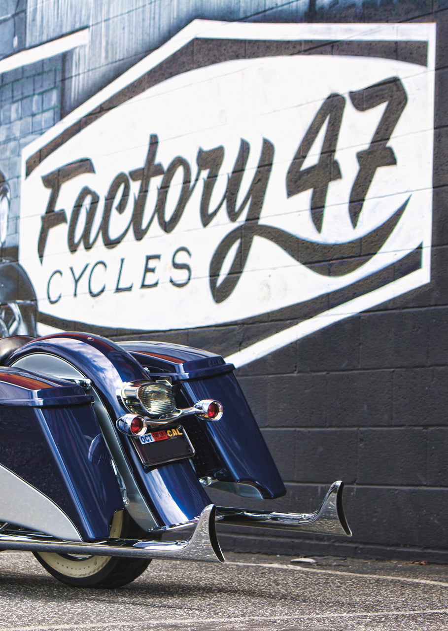 Fishtail Slip-Ons (pair) Bagger 42" Chrome by Factory 47 Cycles