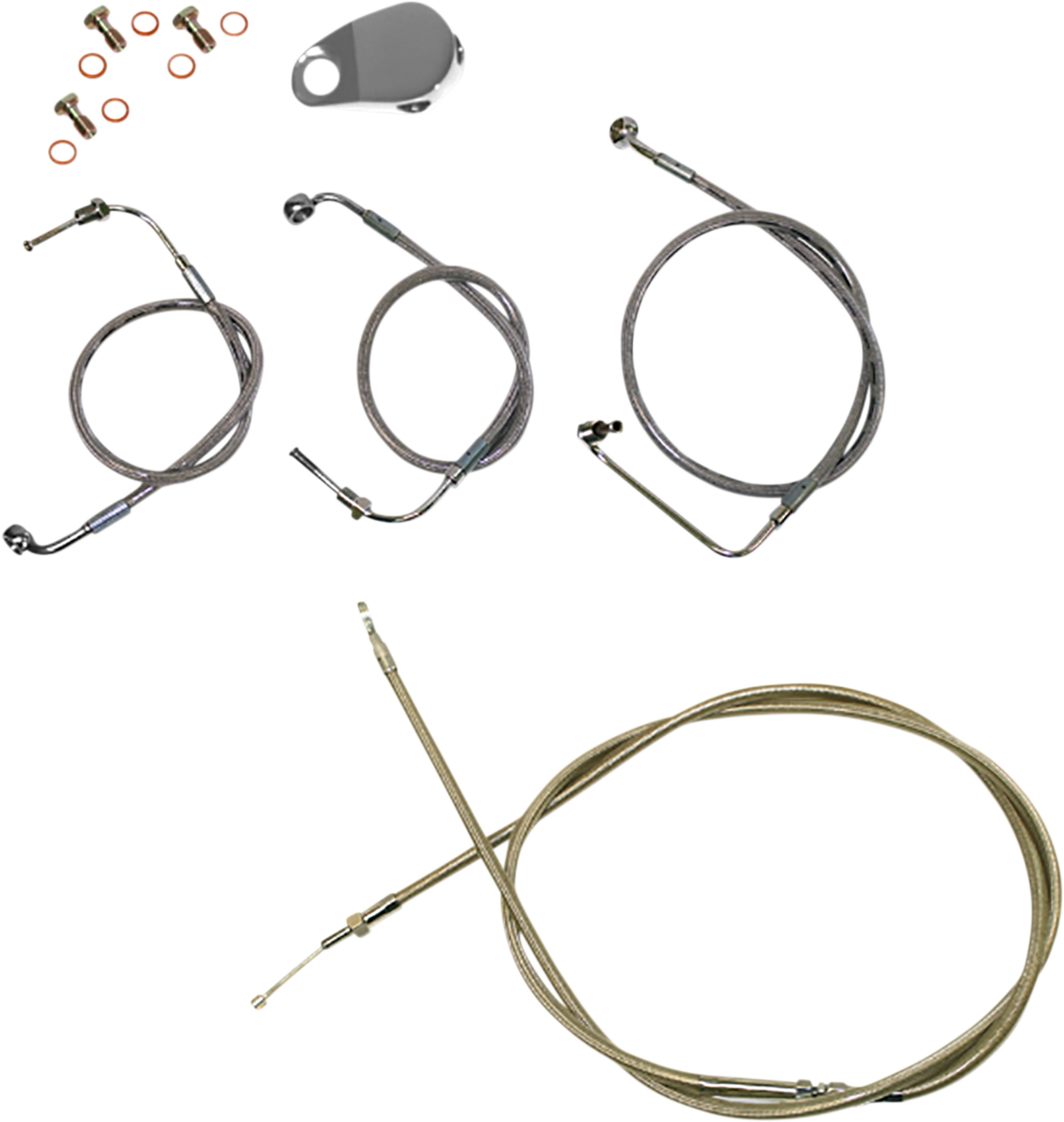 Standard Stainless Braided Handlebar Cable/Brake Line Kit