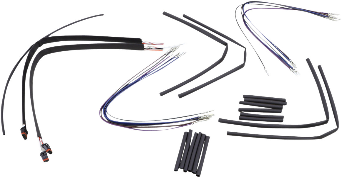Complete Black Vinyl Handlebar Cable/Line Kit for Ape Hangers