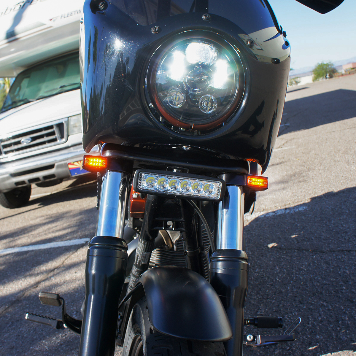 Rectangle LED Fork Mount Turn Signals