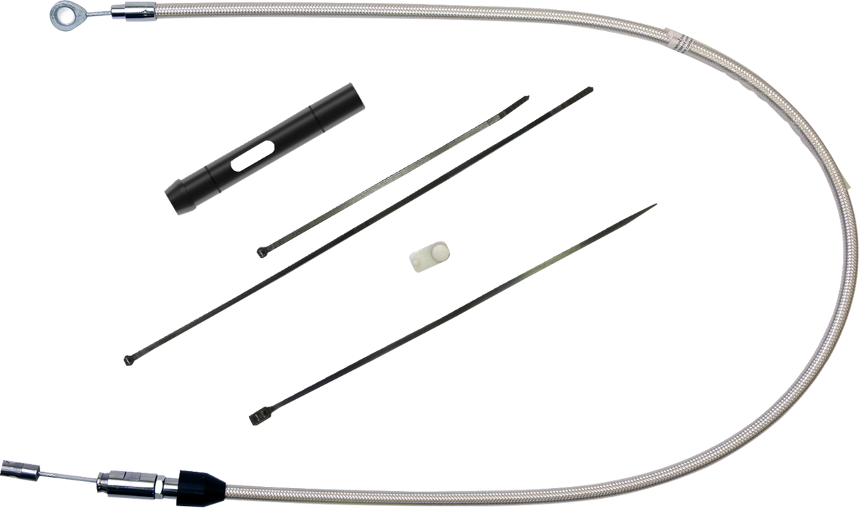 Polished Stainless Quick Connect Upper Clutch Cable - 36"