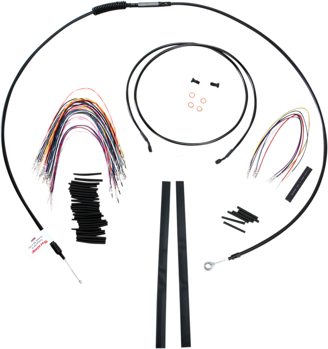 Complete Black Vinyl Handlebar Cable/Line Kit for Ape Hangers