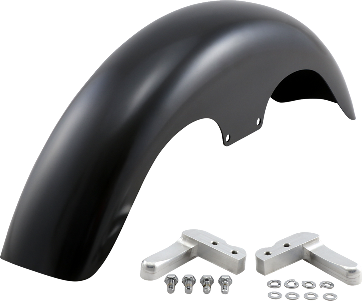 Hugger Series Front Fender with Mounting Blocks for Softail/Dyna