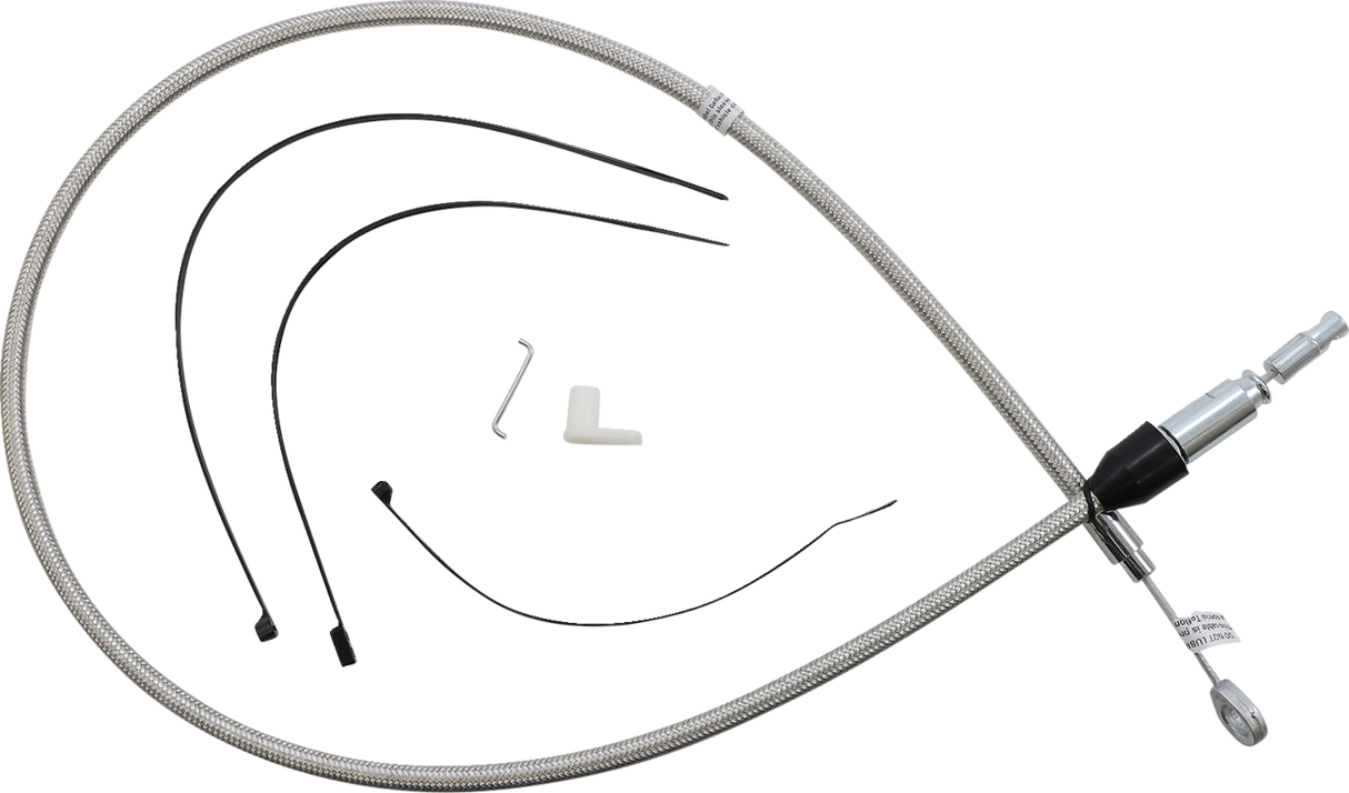 Polished Stainless Quick Connect Upper Clutch Cable - 42"