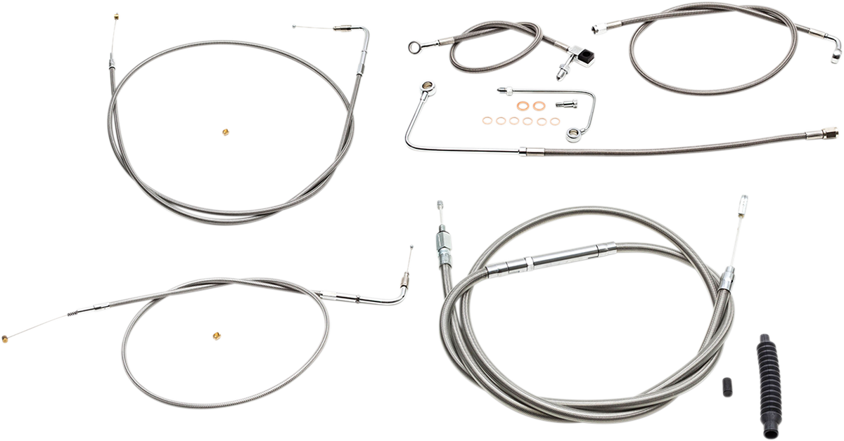 Standard Stainless Braided Handlebar Cable/Brake Line Kit