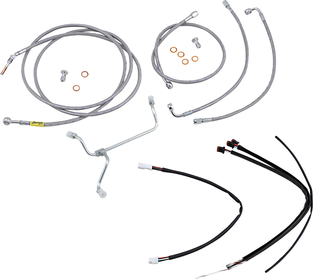 Complete Stainless Braided Handlebar Cable/Brake Line Kit
