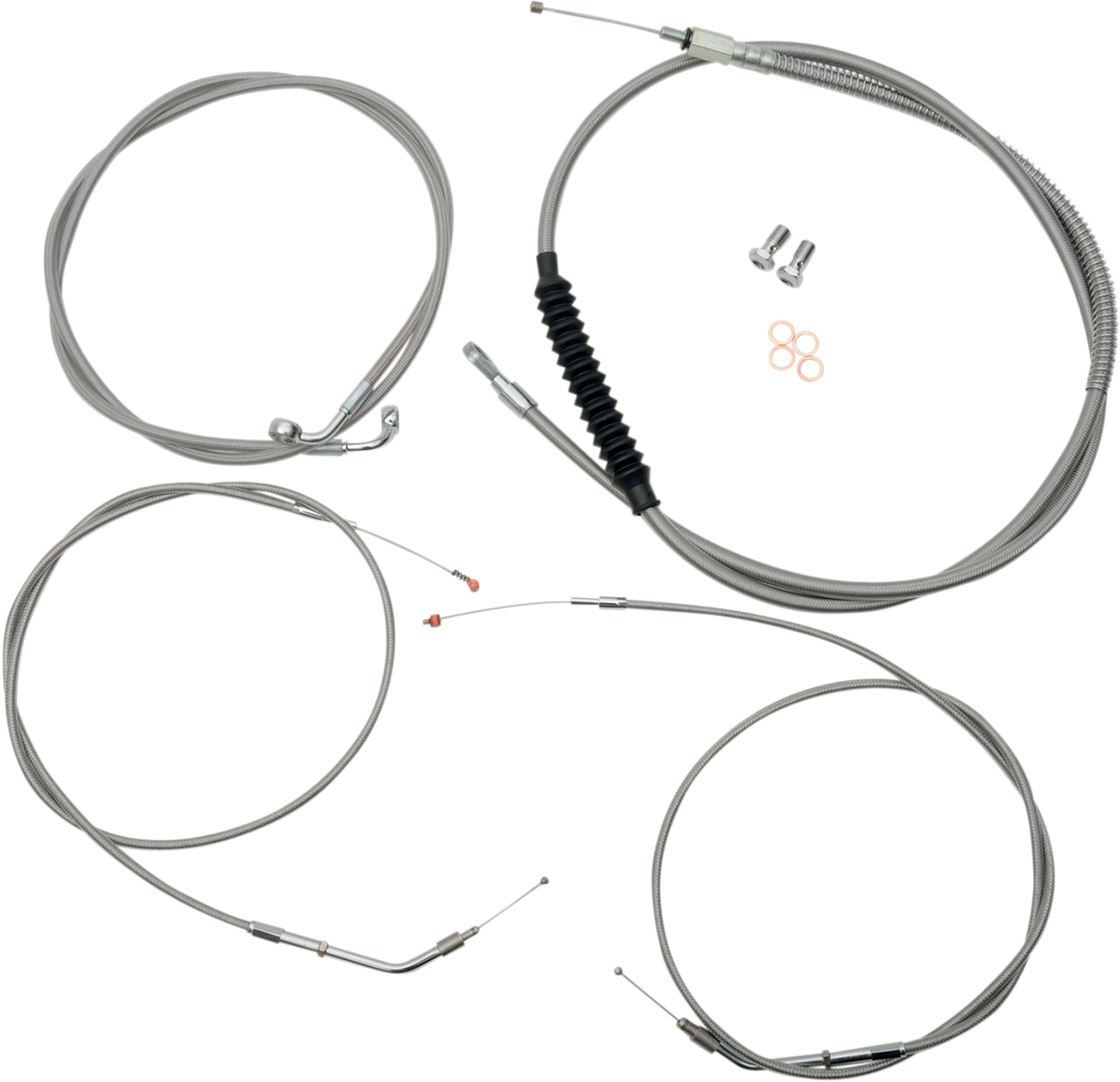 Standard Stainless Braided Handlebar Cable/Brake Line Kit