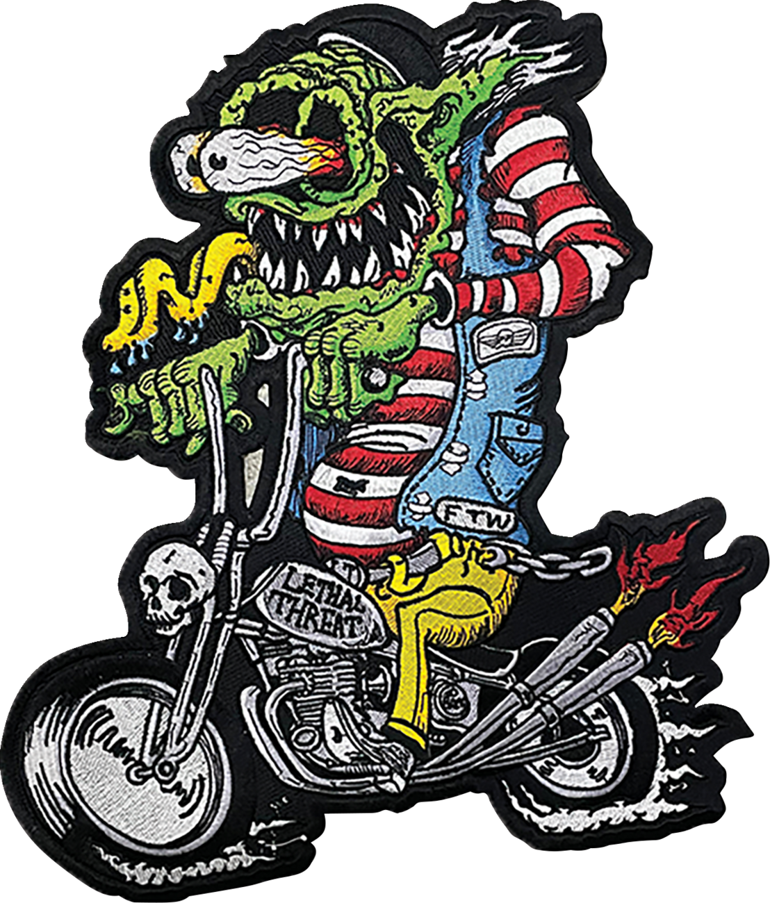 Monster Biker Embroidered Patch