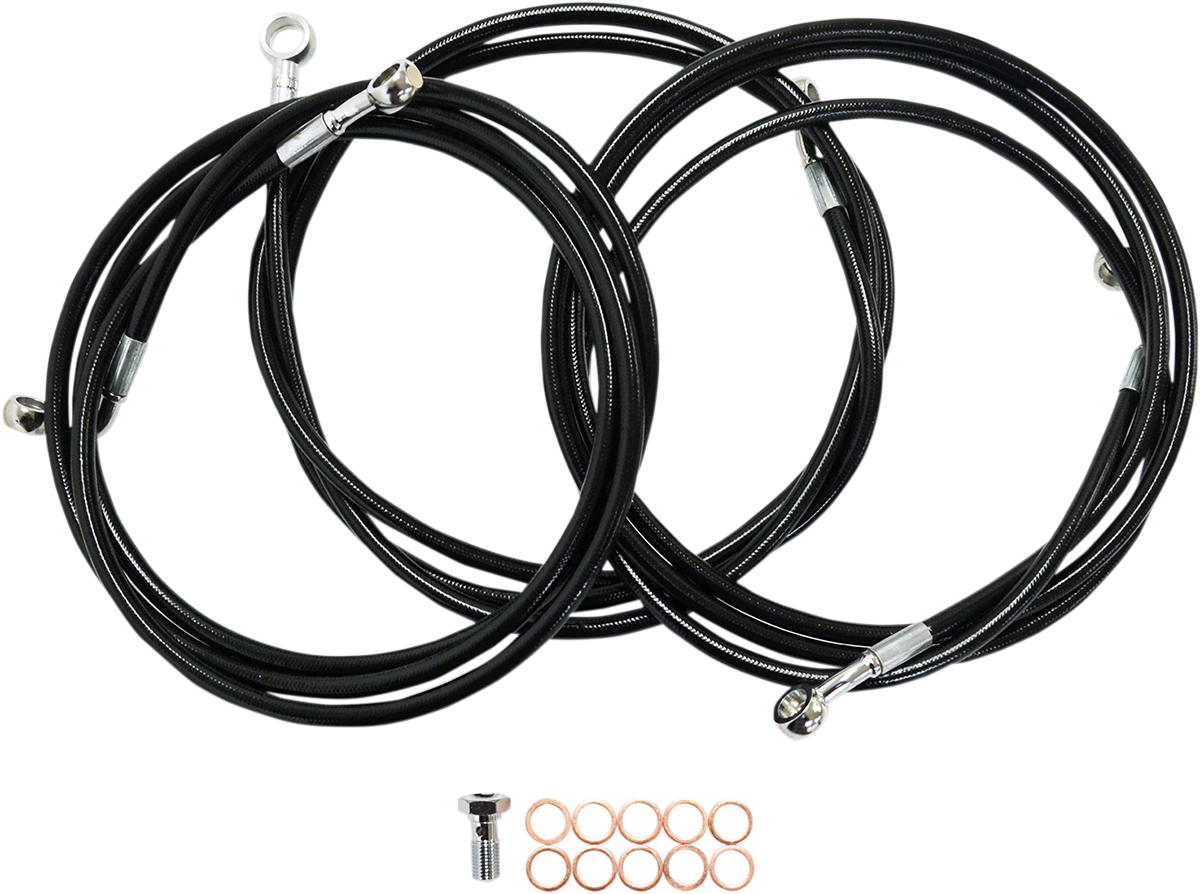 Black Braided Brake Line Kit