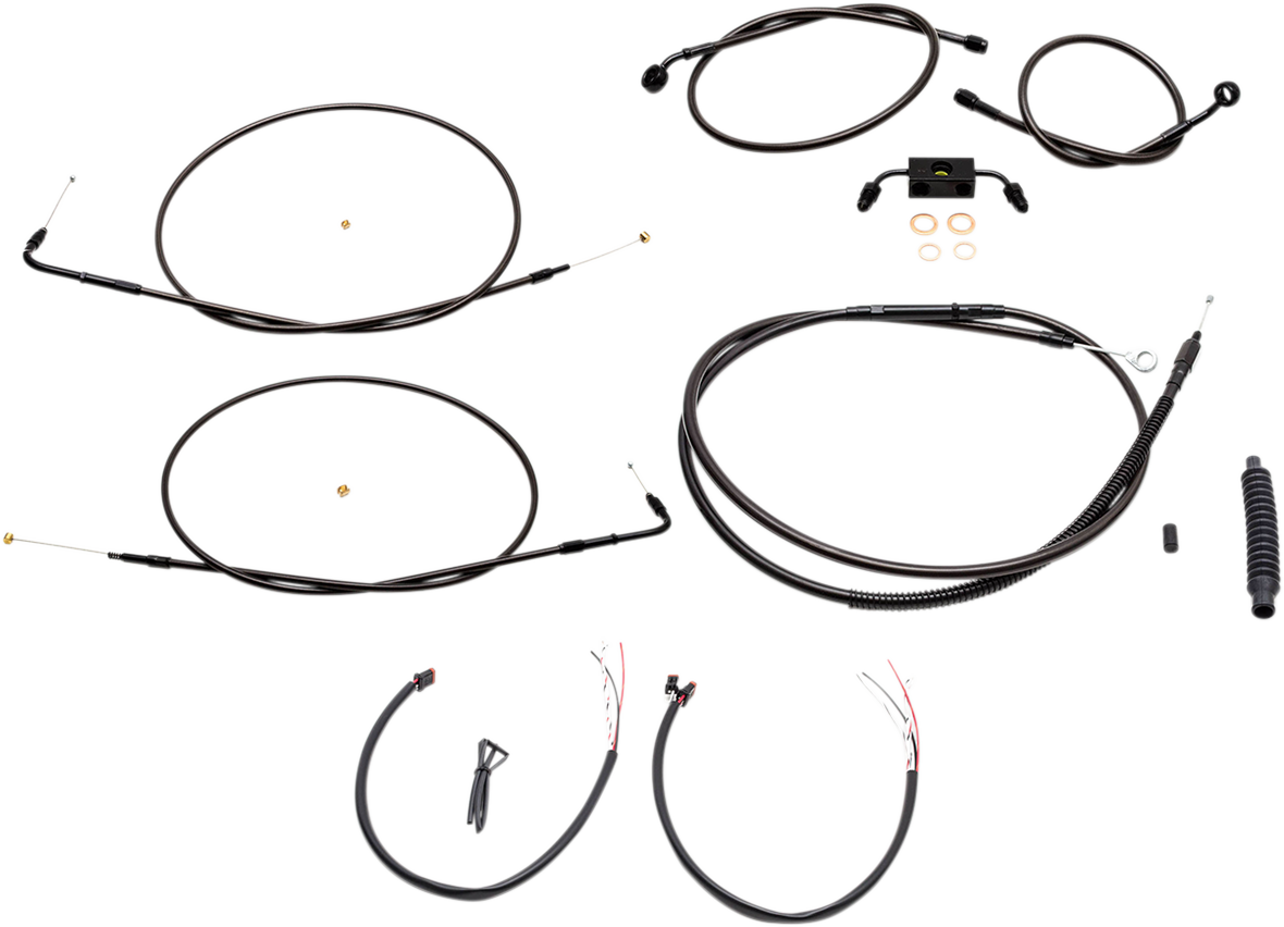 Complete Midnight Braided Handlebar Cable/Brake Line Kit — Standard