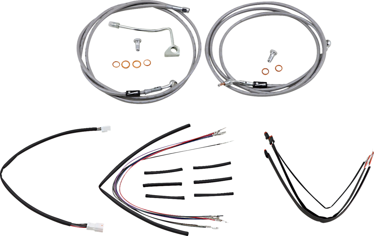 Complete Stainless Braided Handlebar Cable/Brake Line Kit