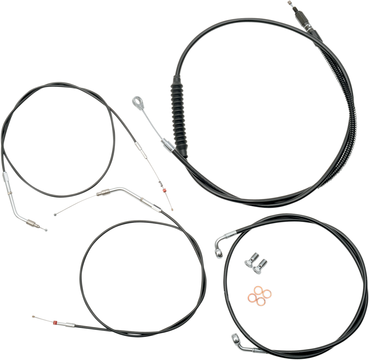 Standard Black Vinyl Handlebar Cable/Brake Line Kit — Mini/Ape Hanger