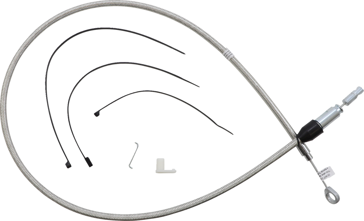 Polished Stainless Quick Connect Upper Clutch Cable - 44"