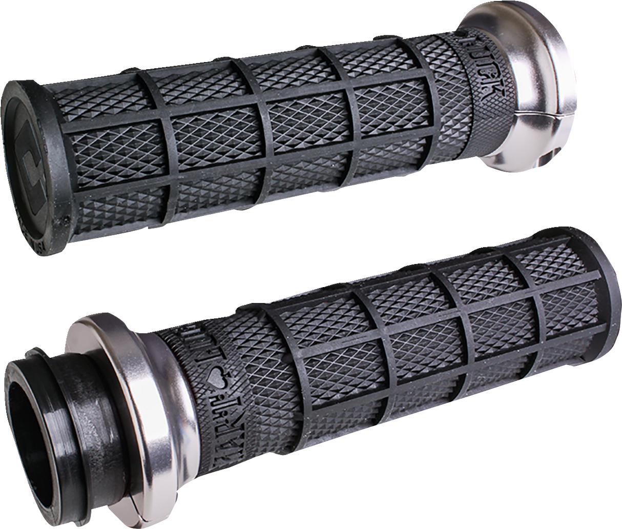 Hart-Luck Signature V-Twin Lock-On™ Grips - Cable - Black/Silver