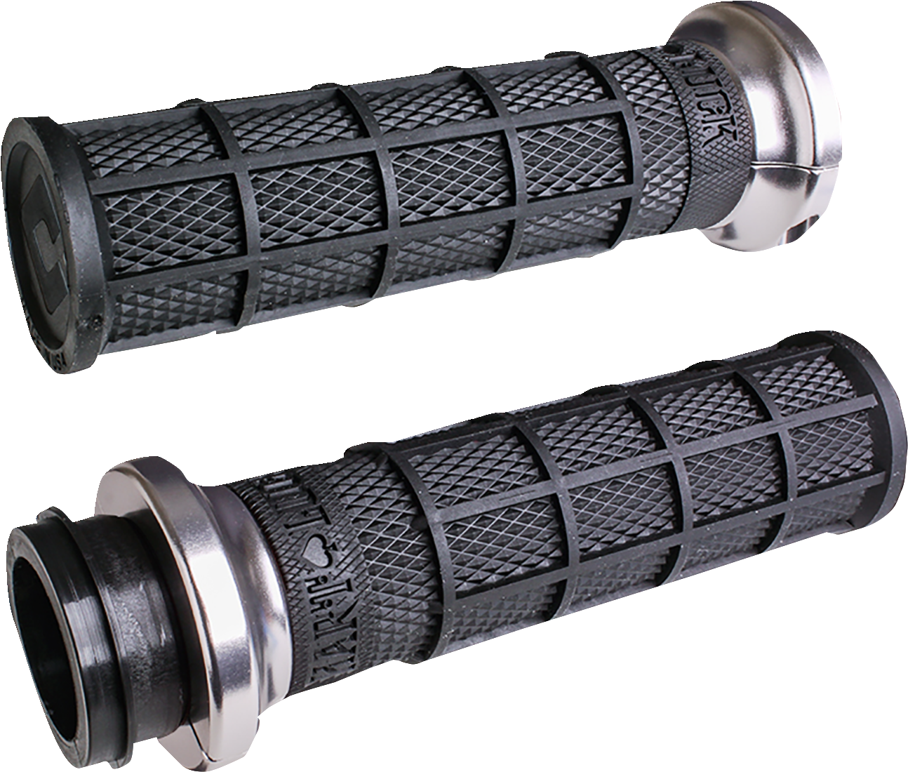 Hart-Luck Signature V-Twin Lock-On™ Grips - Cable - Black/Silver