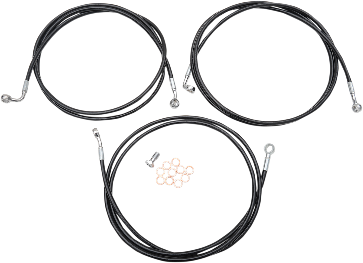 Black Braided Brake Line Kit