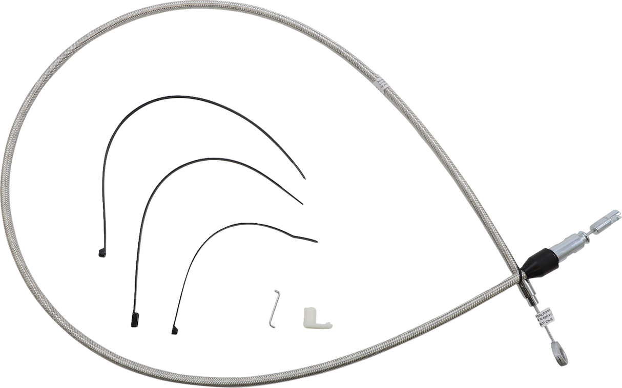 Polished Stainless Quick Connect Upper Clutch Cable - 56"