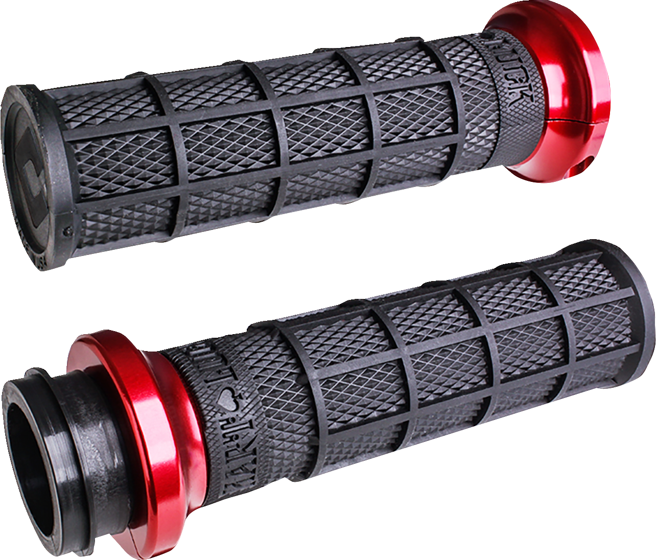 Hart-Luck Signature V-Twin Lock-On™ Grips - Cable - Black/Red