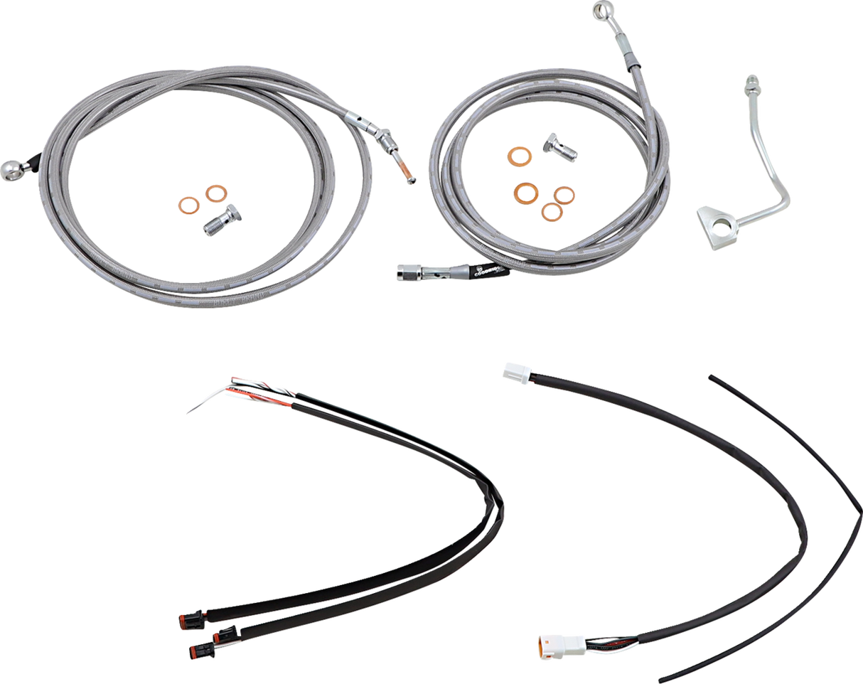 Complete Stainless Braided Handlebar Cable/Brake Line Kit