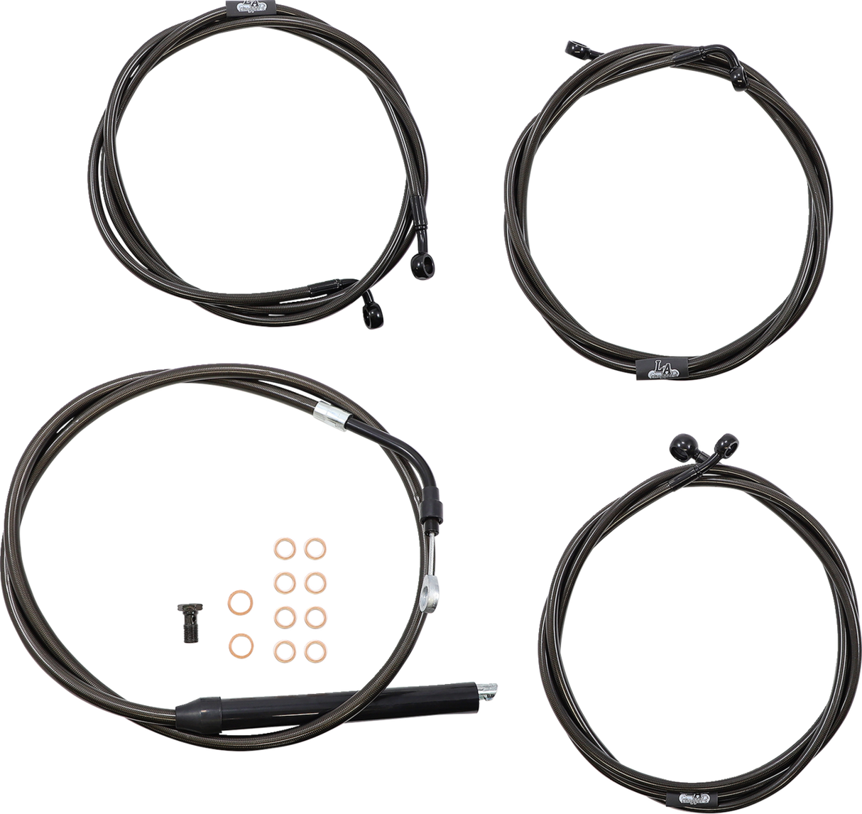 Standard Midnight Braided Handlebar Cable/Brake Line Kit — Ape Hanger