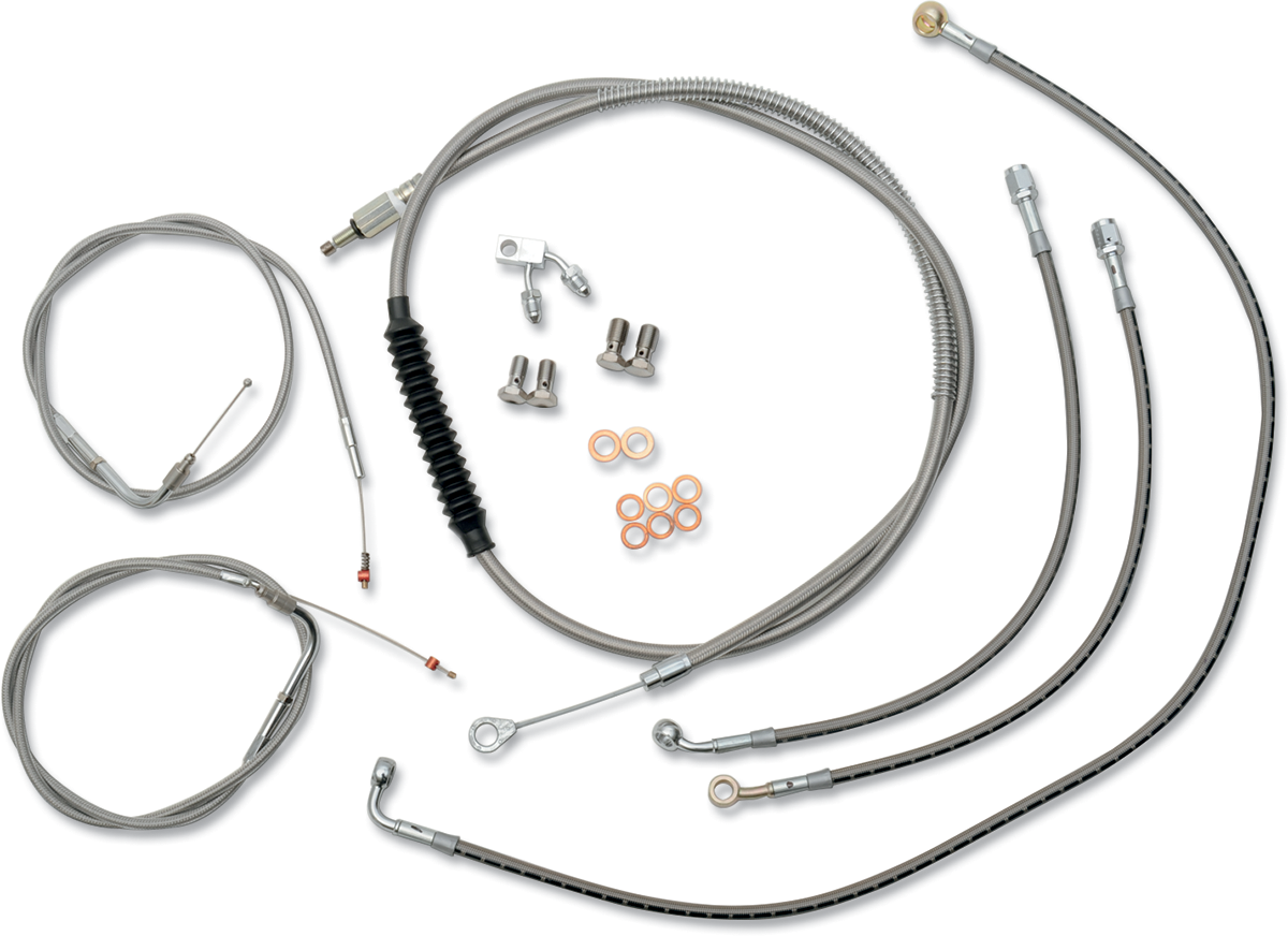 Standard Stainless Braided Handlebar Cable/Brake Line Kit