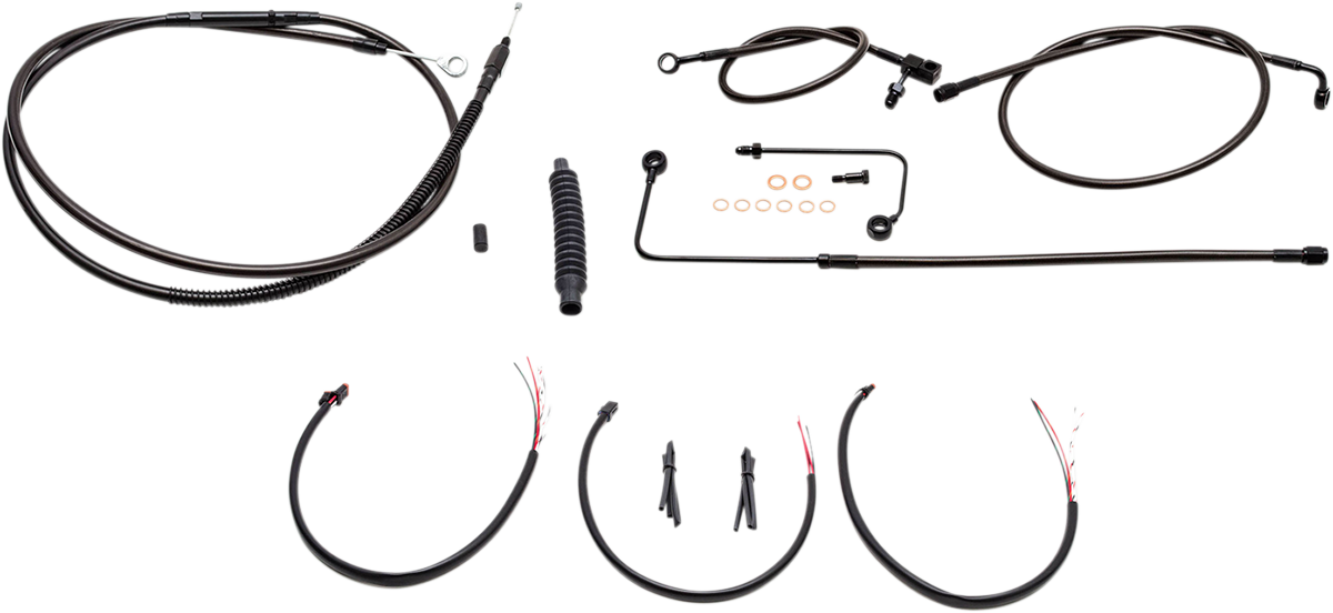 Complete Midnight Braided Handlebar Cable/Brake Line Kit — Standard